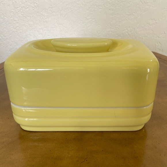Vintage Westinghouse by Hall China Co Butter Dish Yellow USA MCM Kitchen 50s 60s - Picture 1 of 11